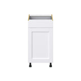 Hugo&Borg Rosemont 18-in W x 34.5-in H x 24-in D Glacier White 1-Drawer Pull-out Cabinet Base Fully Assembled Cabinet (Recessed Panel Style)