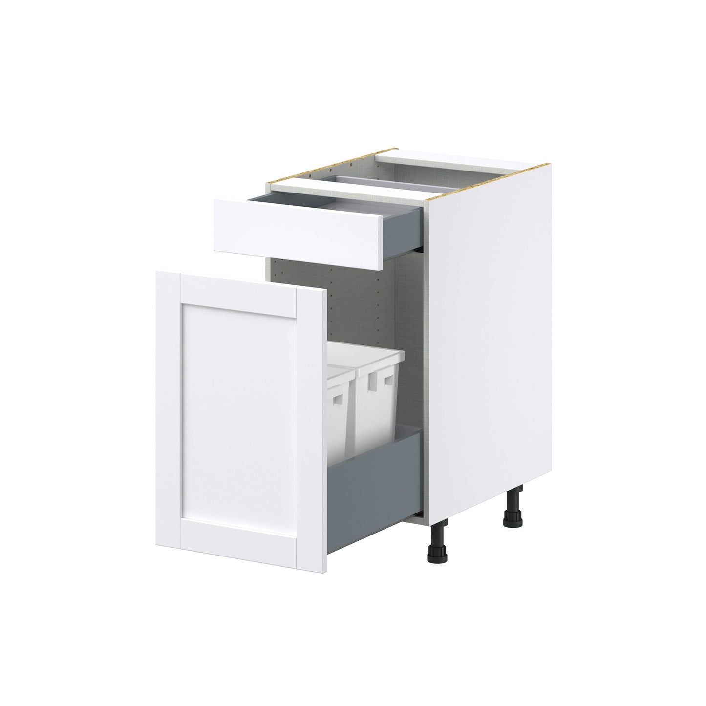 Hugo&Borg Rosemont 18-in W x 34.5-in H x 24-in D Glacier White 1-Drawer Pull-out Cabinet Base Fully Assembled Cabinet (Recessed Panel Style)