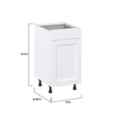 Hugo&Borg Rosemont 18-in W x 34.5-in H x 24-in D Glacier White 1-Drawer Pull-out Cabinet Base Fully Assembled Cabinet (Recessed Panel Style)