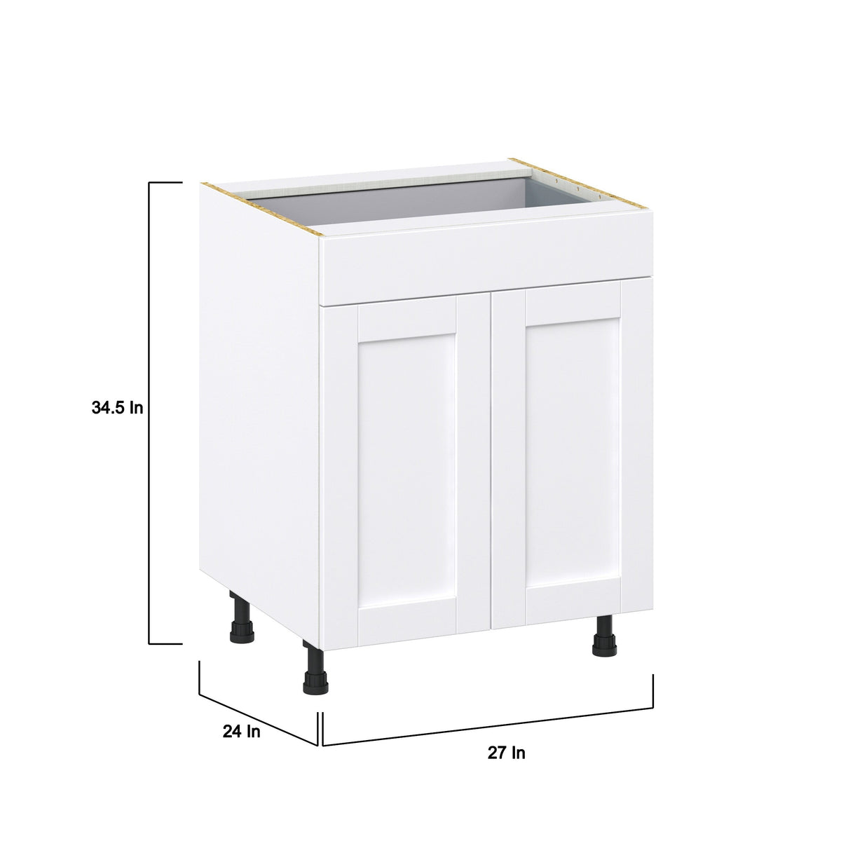 Hugo&Borg Rosemont 27-in W x 34.5-in H x 24-in D Glacier White 1-Drawer Base Fully Assembled Cabinet (Recessed Panel Shaker Style)