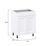 Hugo&Borg Rosemont 27-in W x 34.5-in H x 24-in D Glacier White 1-Drawer Base Fully Assembled Cabinet (Recessed Panel Shaker Style)