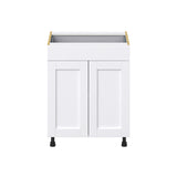 Hugo&Borg Rosemont 27-in W x 34.5-in H x 24-in D Glacier White 1-Drawer Base Fully Assembled Cabinet (Recessed Panel Shaker Style)