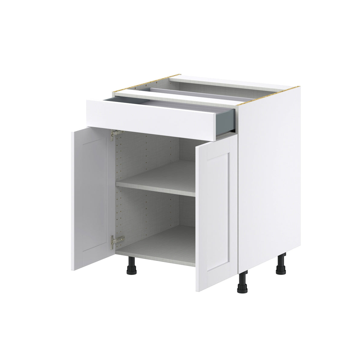 Hugo&Borg Rosemont 27-in W x 34.5-in H x 24-in D Glacier White 1-Drawer Base Fully Assembled Cabinet (Recessed Panel Shaker Style)