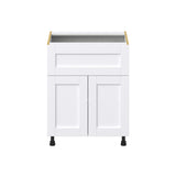 Hugo&Borg Rosemont 27-in W x 34.5-in H x 25-in D Glacier White 1-Drawer Base Fully Assembled Cabinet (Recessed Panel Shaker Style)