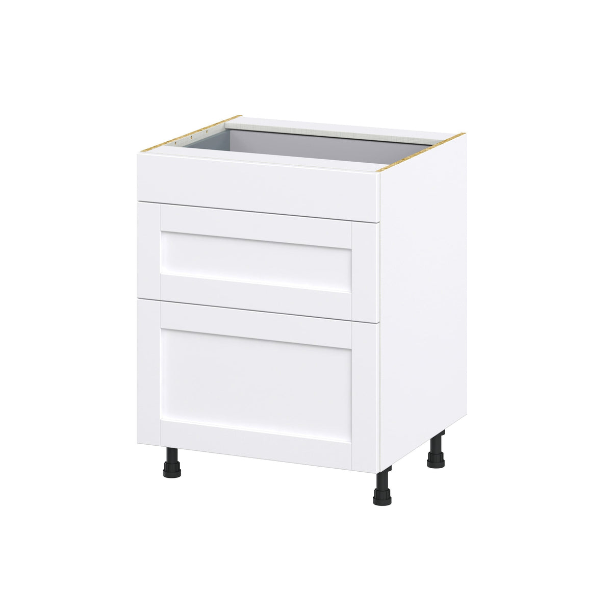 Hugo&Borg Rosemont 27-in W x 34.5-in H x 24-in D Glacier White 3-Drawer Base Fully Assembled Cabinet (Recessed Panel Style)