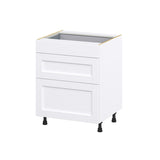 Hugo&Borg Rosemont 27-in W x 34.5-in H x 24-in D Glacier White 3-Drawer Base Fully Assembled Cabinet (Recessed Panel Style)