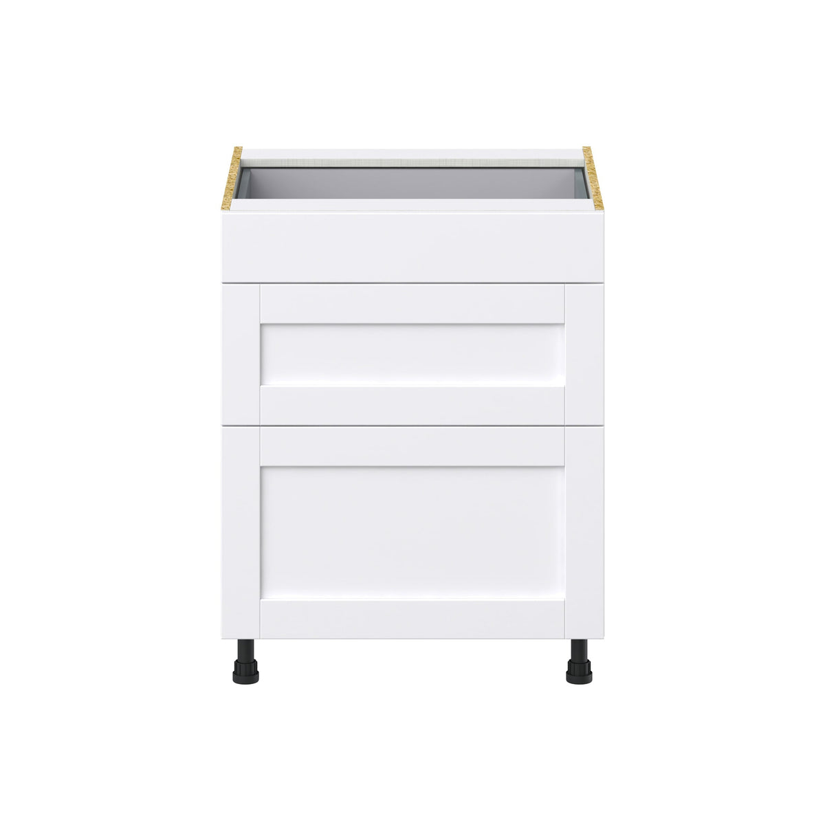 Hugo&Borg Rosemont 27-in W x 34.5-in H x 24-in D Glacier White 3-Drawer Base Fully Assembled Cabinet (Recessed Panel Style)