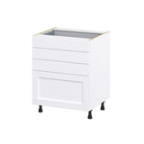 Hugo&Borg Rosemont 27-in W x 34.5-in H x 24-in D Glacier White 4-Drawer Base Fully Assembled Cabinet (Recessed Panel Style)