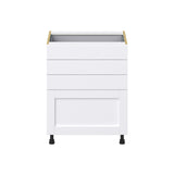 Hugo&Borg Rosemont 27-in W x 34.5-in H x 24-in D Glacier White 4-Drawer Base Fully Assembled Cabinet (Recessed Panel Style)