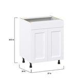 Hugo&Borg Rosemont 27-in W x 34.5-in H x 24-in D Glacier White Sink Base Fully Assembled Cabinet (Recessed Panel Shaker Style)