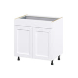 Hugo&Borg Rosemont 33-in W x 34.5-in H x 24-in D Glacier White 1-Drawer Base Fully Assembled Cabinet (Recessed Panel Shaker Style)