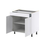 Hugo&Borg Rosemont 33-in W x 34.5-in H x 24-in D Glacier White 1-Drawer Base Fully Assembled Cabinet (Recessed Panel Shaker Style)