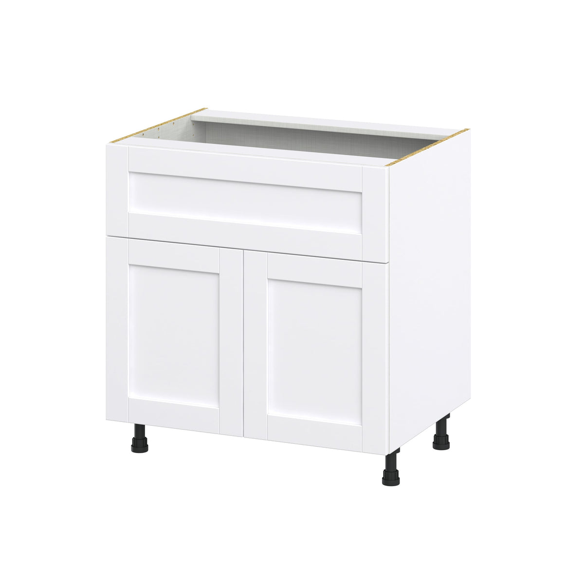 Hugo&Borg Rosemont 33-in W x 34.5-in H x 25-in D Glacier White 1-Drawer Base Fully Assembled Cabinet (Recessed Panel Shaker Style)
