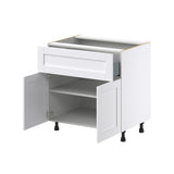 Hugo&Borg Rosemont 33-in W x 34.5-in H x 25-in D Glacier White 1-Drawer Base Fully Assembled Cabinet (Recessed Panel Shaker Style)