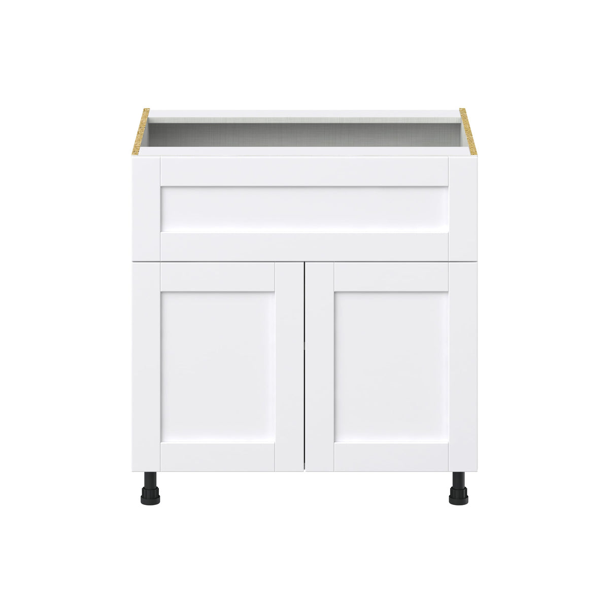 Hugo&Borg Rosemont 33-in W x 34.5-in H x 25-in D Glacier White 1-Drawer Base Fully Assembled Cabinet (Recessed Panel Shaker Style)