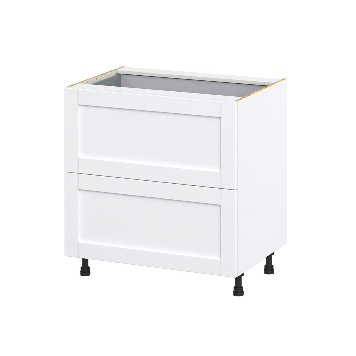 Hugo&Borg Rosemont 33-in W x 34.5-in H x 24-in D Glacier White 3-Drawer Base Fully Assembled Cabinet (Recessed Panel Style)