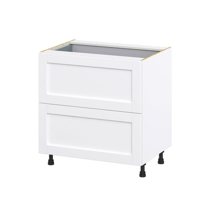 Hugo&Borg Rosemont 33-in W x 34.5-in H x 24-in D Glacier White 3-Drawer Base Fully Assembled Cabinet (Recessed Panel Style)