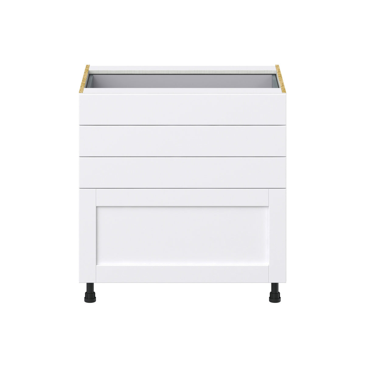 Hugo&Borg Rosemont 33-in W x 34.5-in H x 24-in D Glacier White 4-Drawer Base Fully Assembled Cabinet (Recessed Panel Style)