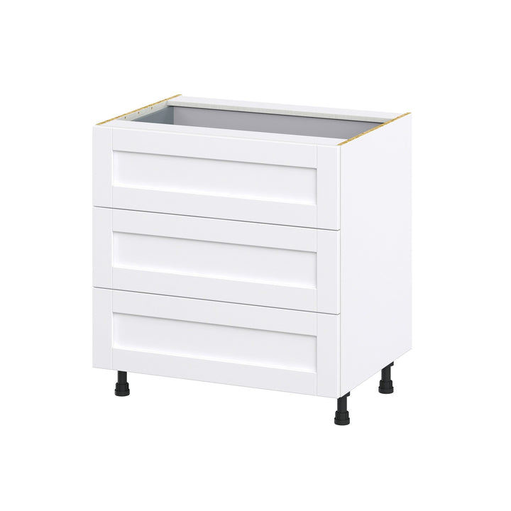 Hugo&Borg Rosemont 33-in W x 34.5-in H x 24-in D Glacier White 4-Drawer Base Fully Assembled Cabinet (Recessed Panel Style)