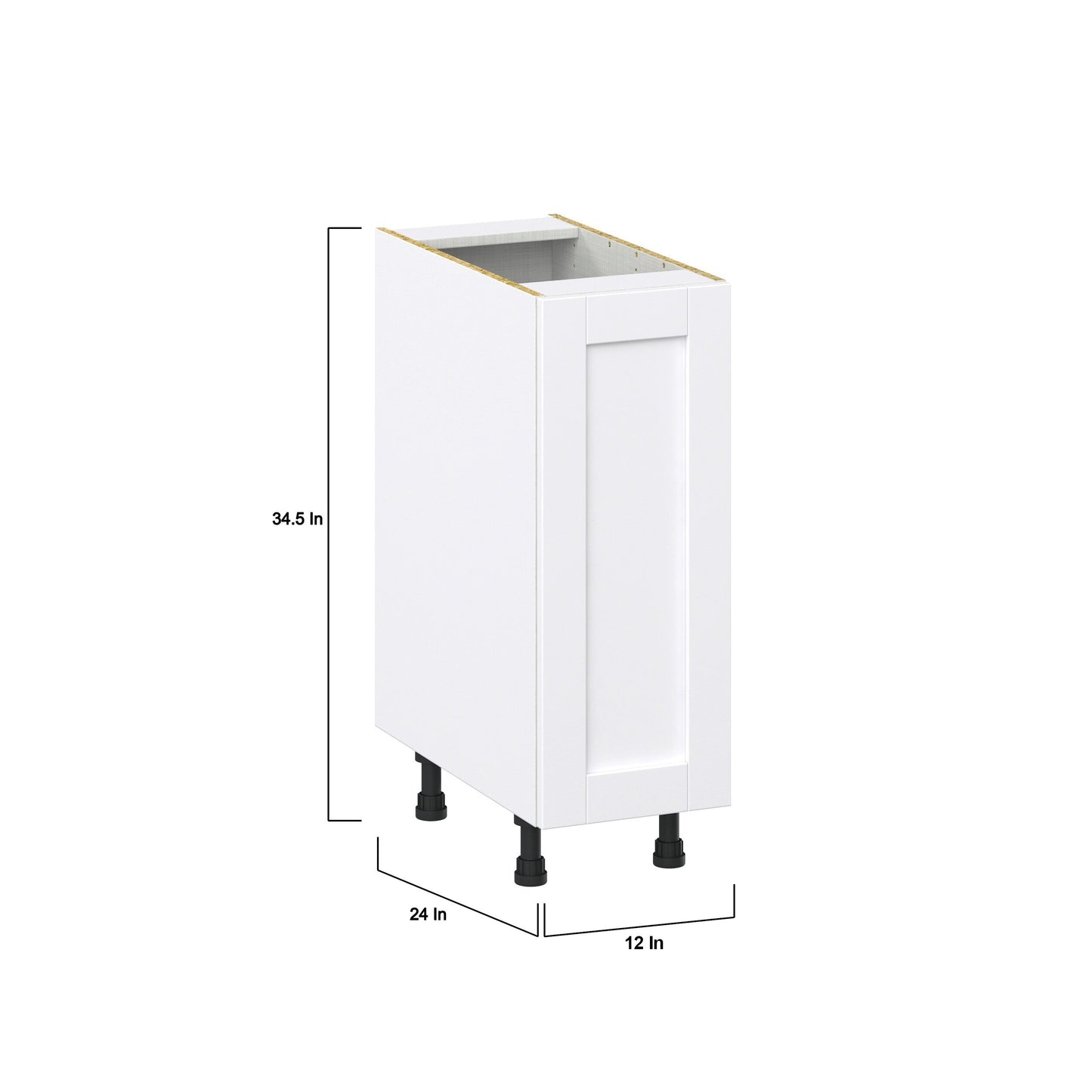 Hugo&Borg Rosemont 12-in W x 34.5-in H x 24-in D Glacier White 3-Drawers Base Fully Assembled Cabinet (Recessed Panel Shaker Style)