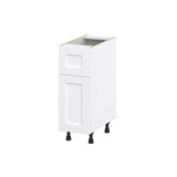 Hugo&Borg Rosemont 12-in W x 34.5-in H x 25-in D Glacier White 1-Drawer Base Fully Assembled Cabinet (Recessed Panel Slab Style)