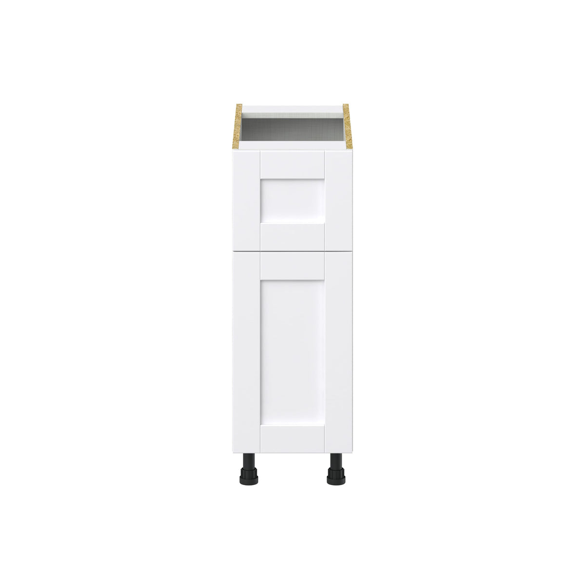 Hugo&Borg Rosemont 12-in W x 34.5-in H x 25-in D Glacier White 1-Drawer Base Fully Assembled Cabinet (Recessed Panel Slab Style)