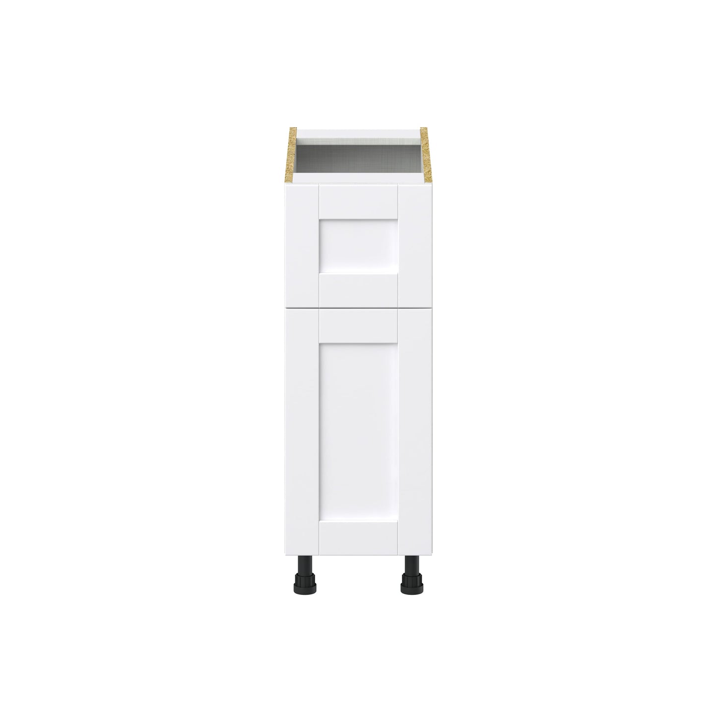 Hugo&Borg Rosemont 12-in W x 34.5-in H x 25-in D Glacier White 1-Drawer Base Fully Assembled Cabinet (Recessed Panel Slab Style)