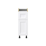 Hugo&Borg Rosemont 12-in W x 34.5-in H x 25-in D Glacier White 1-Drawer Base Fully Assembled Cabinet (Recessed Panel Slab Style)