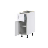 Hugo&Borg Rosemont 12-in W x 34.5-in H x 25-in D Glacier White 1-Drawer Base Fully Assembled Cabinet (Recessed Panel Slab Style)