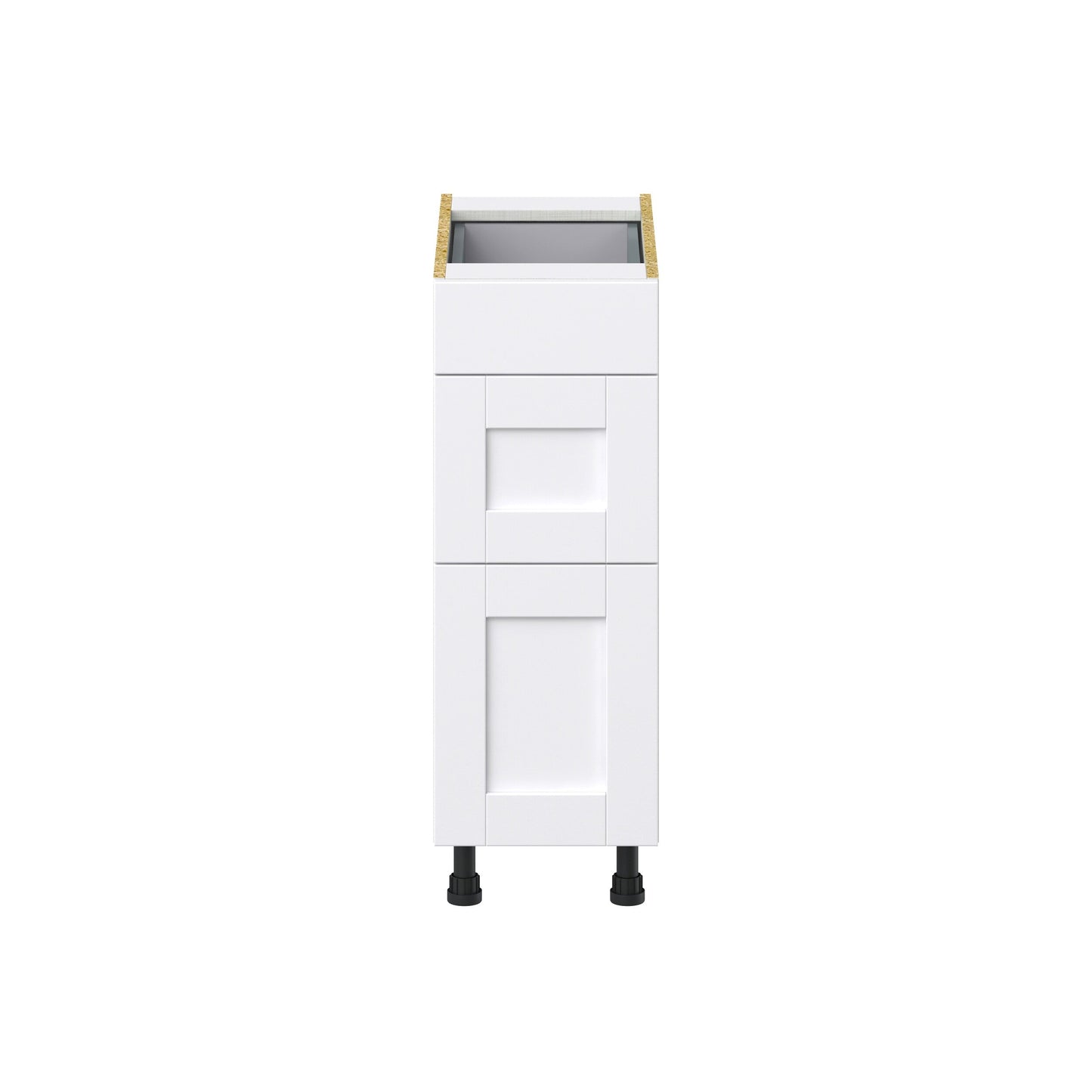 Hugo&Borg Rosemont 12-in W x 34.5-in H x 24-in D Glacier White 3-Drawer Base Fully Assembled Cabinet (Recessed Panel Style)