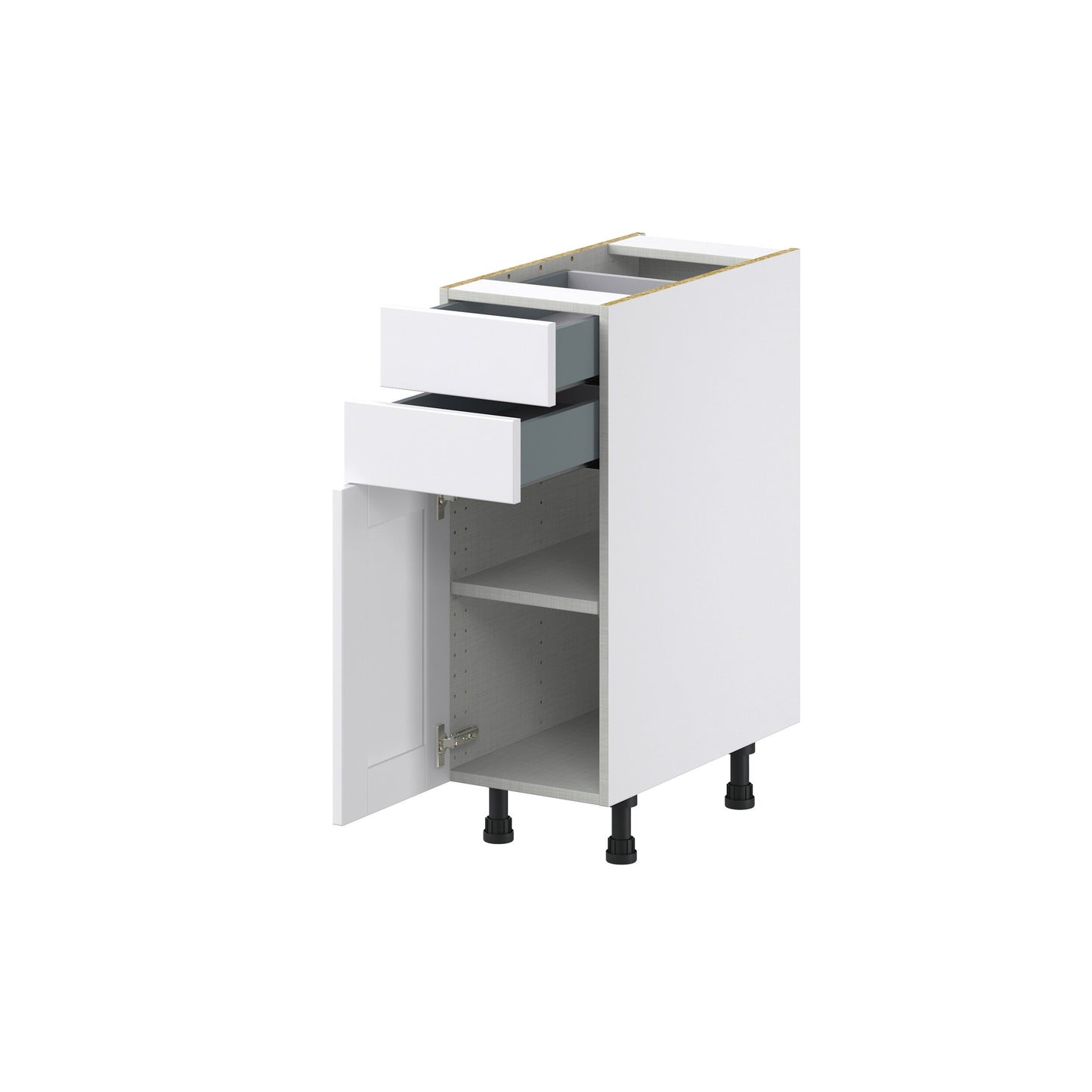 Hugo&Borg Rosemont 12-in W x 34.5-in H x 24-in D Glacier White 2-Drawers Base Fully Assembled Cabinet (Recessed Panel Shaker Style)