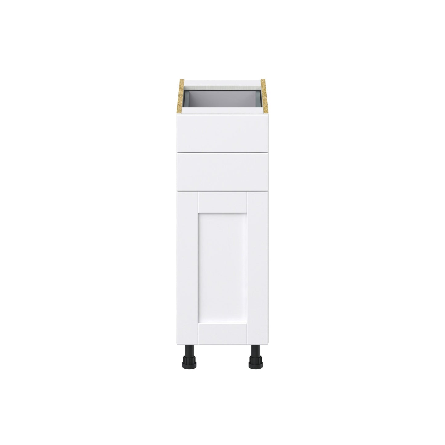 Hugo&Borg Rosemont 12-in W x 34.5-in H x 24-in D Glacier White 2-Drawers Base Fully Assembled Cabinet (Recessed Panel Shaker Style)