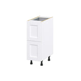 Hugo&Borg Rosemont 12-in W x 34.5-in H x 24-in D Glacier White 3-Drawer Base Fully Assembled Cabinet (Recessed Panel Style)