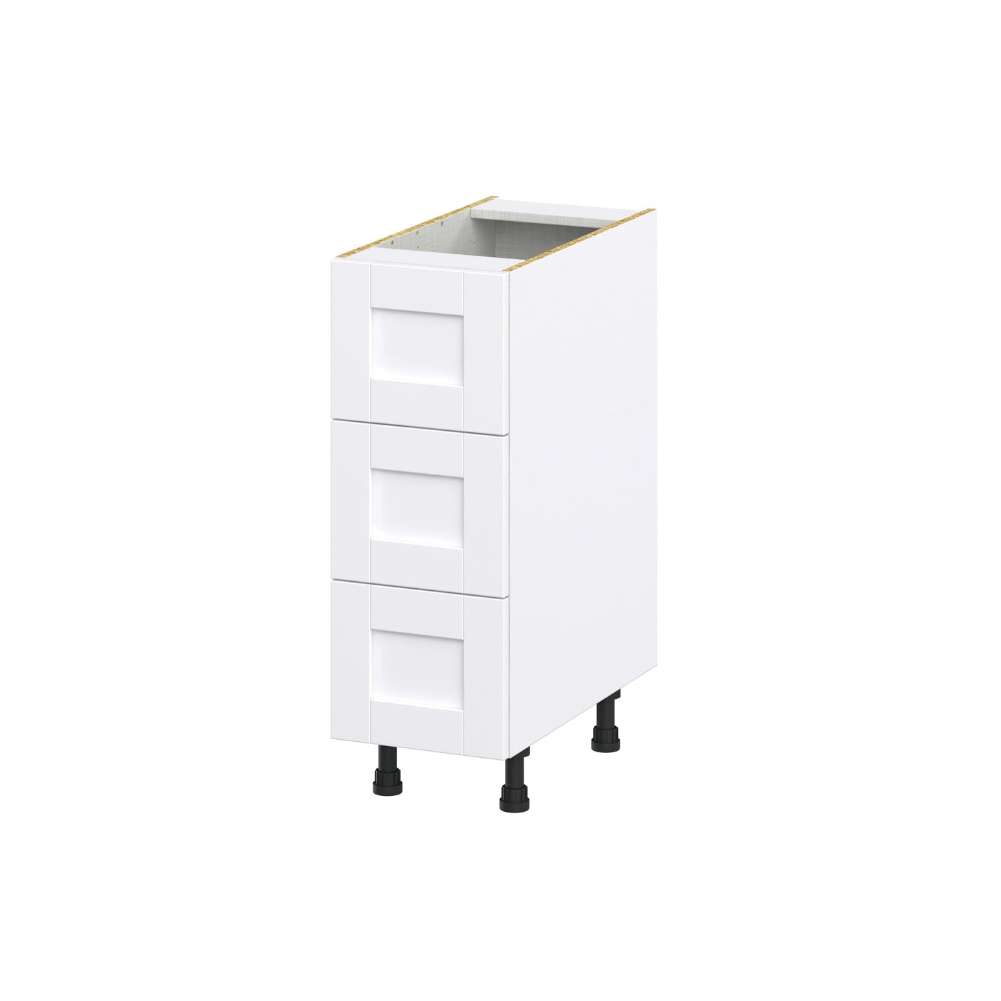 Hugo&Borg Rosemont 12-in W x 34.5-in H x 24-in D Glacier White 3-Drawer Base Fully Assembled Cabinet (Recessed Panel Style)