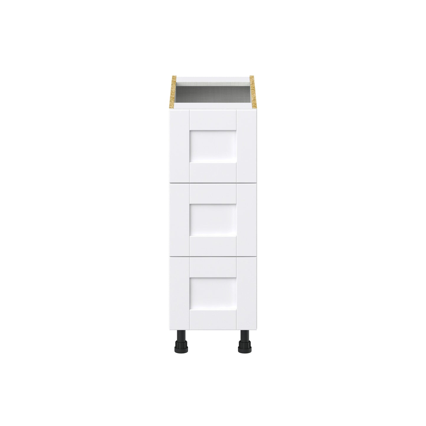 Hugo&Borg Rosemont 12-in W x 34.5-in H x 24-in D Glacier White 3-Drawer Base Fully Assembled Cabinet (Recessed Panel Style)