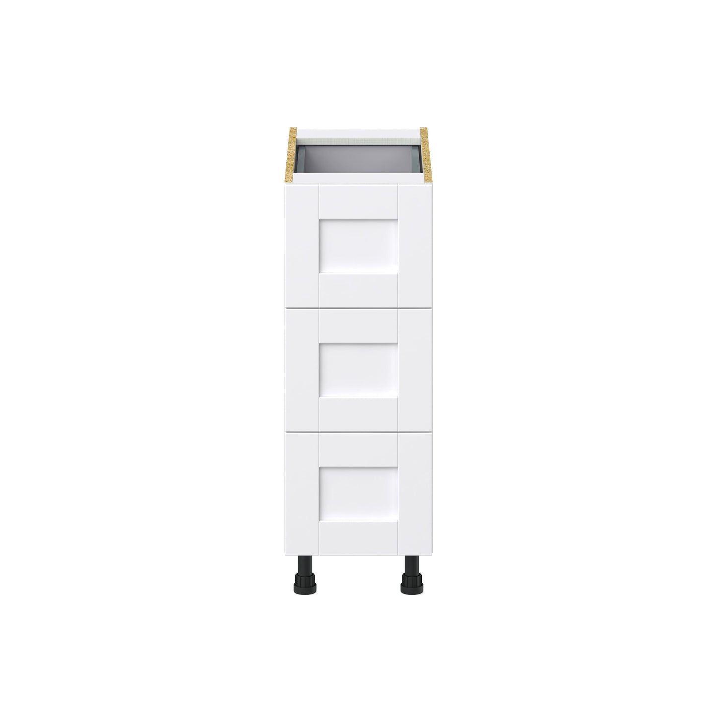 Hugo&Borg Rosemont 12-in W x 34.5-in H x 24-in D Glacier White 4-Drawer Base Fully Assembled Cabinet (Recessed Panel Style)