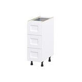 Hugo&Borg Rosemont 12-in W x 34.5-in H x 24-in D Glacier White 4-Drawer Base Fully Assembled Cabinet (Recessed Panel Style)