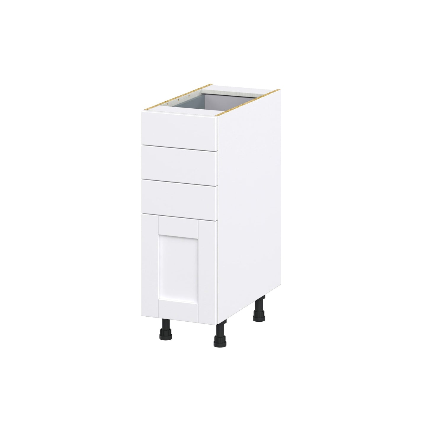 Hugo&Borg Rosemont 12-in W x 34.5-in H x 24-in D Glacier White 4-Drawer Base Fully Assembled Cabinet (Recessed Panel Style)