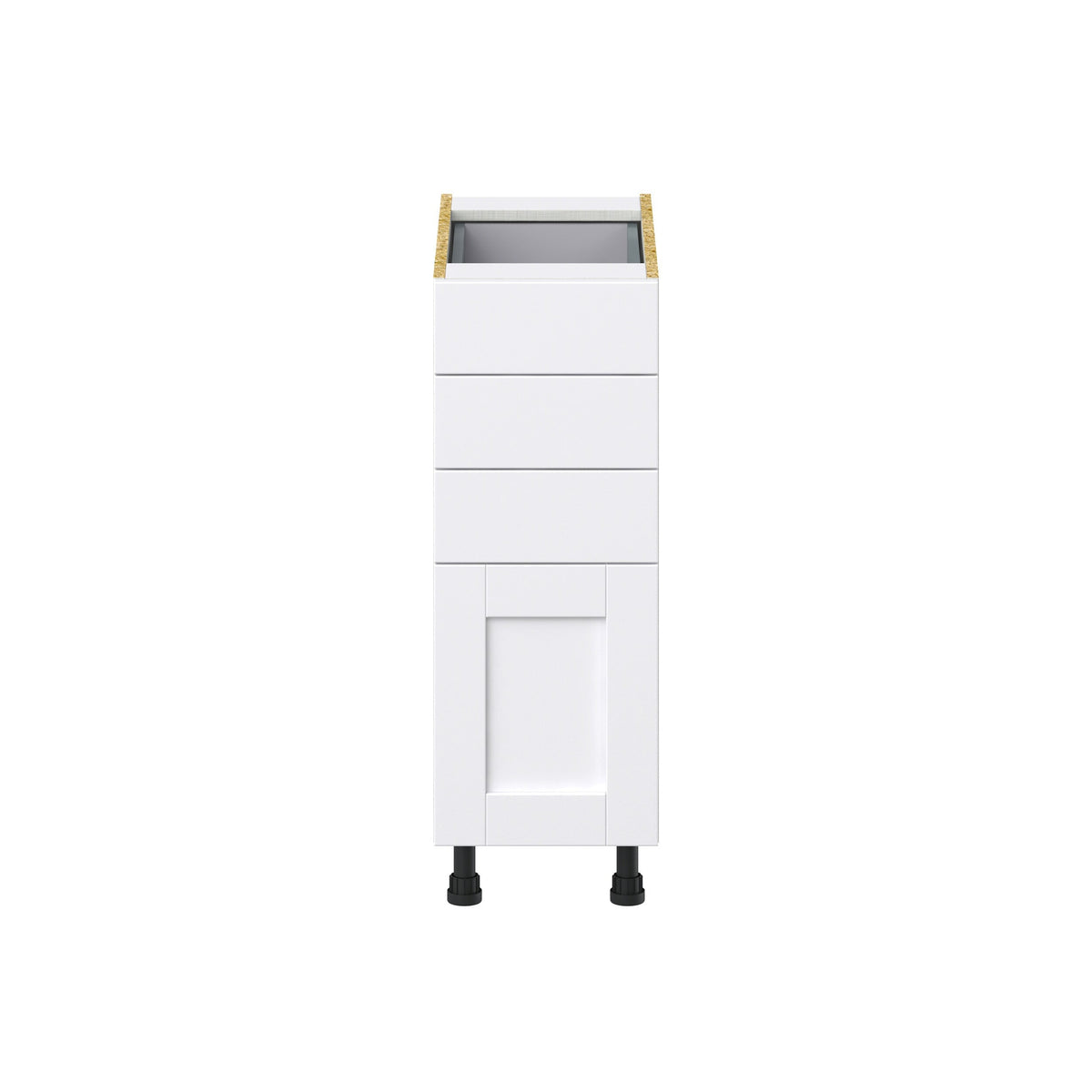 Hugo&Borg Rosemont 12-in W x 34.5-in H x 24-in D Glacier White 4-Drawer Base Fully Assembled Cabinet (Recessed Panel Style)