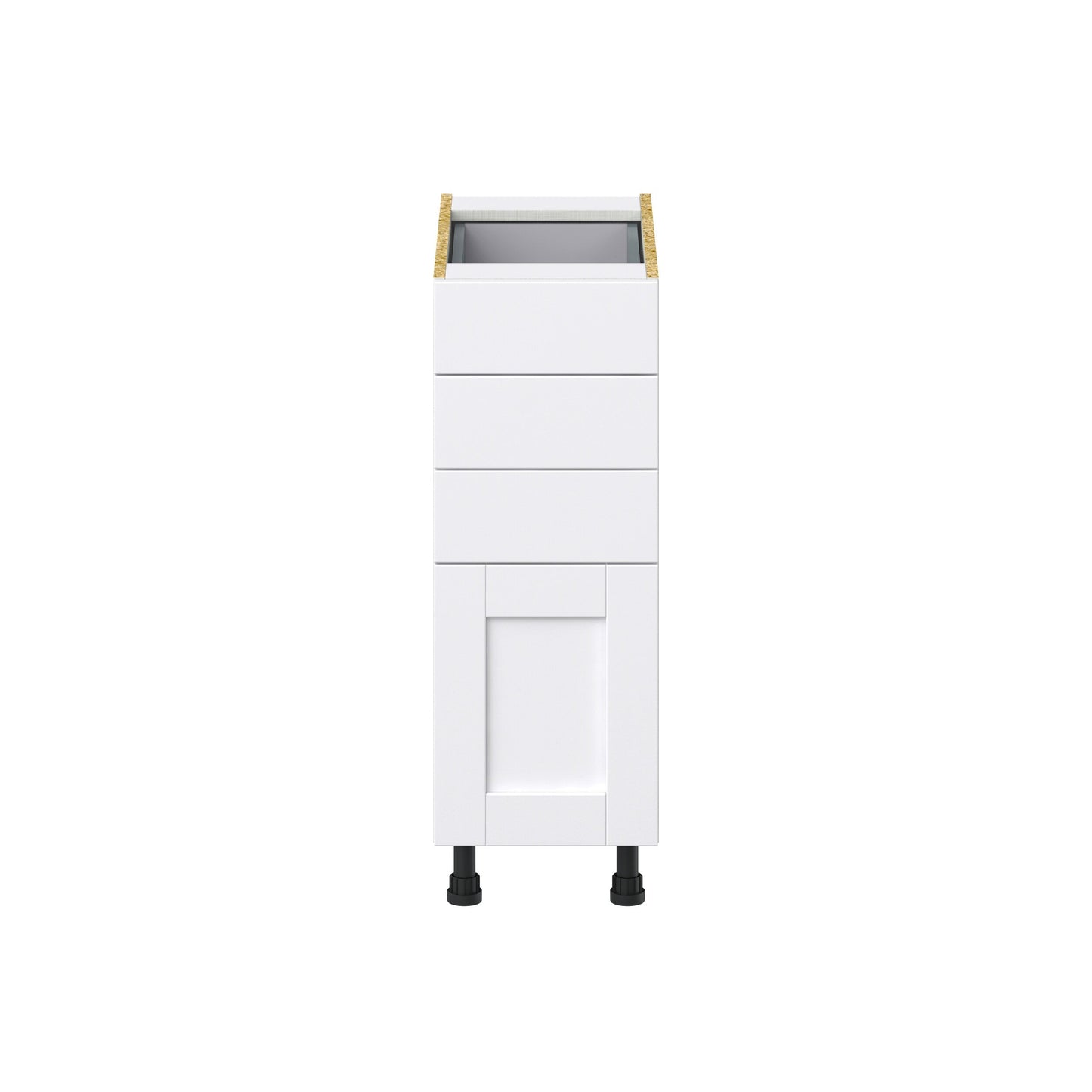 Hugo&Borg Rosemont 12-in W x 34.5-in H x 24-in D Glacier White 4-Drawer Base Fully Assembled Cabinet (Recessed Panel Style)