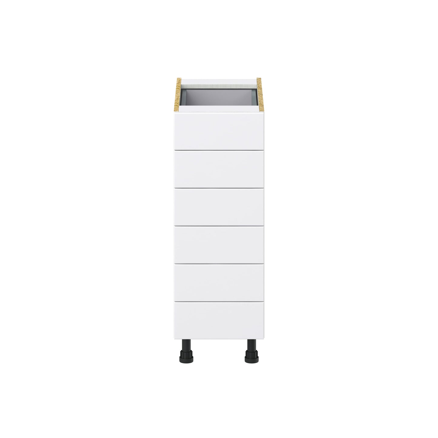 Hugo&Borg Rosemont 12-in W x 34.5-in H x 24-in D Glacier White 6-Drawer Base Fully Assembled Cabinet (Recessed Panel Style)