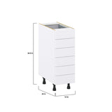 Hugo&Borg Rosemont 12-in W x 34.5-in H x 24-in D Glacier White 6-Drawer Base Fully Assembled Cabinet (Recessed Panel Style)