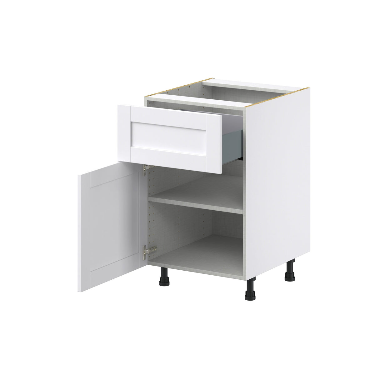 Hugo&Borg Rosemont 21-in W x 34.5-in H x 25-in D Glacier White 1-Drawer Base Fully Assembled Cabinet (Recessed Panel Shaker Style)