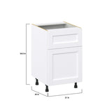 Hugo&Borg Rosemont 21-in W x 34.5-in H x 25-in D Glacier White 1-Drawer Base Fully Assembled Cabinet (Recessed Panel Shaker Style)