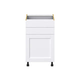 Hugo&Borg Rosemont 21-in W x 34.5-in H x 24-in D Glacier White 2-Drawers Base Fully Assembled Cabinet (Recessed Panel Shaker Style)