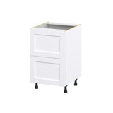 Hugo&Borg Rosemont 21-in W x 34.5-in H x 24-in D Glacier White 2-Drawer Base Fully Assembled Cabinet (Recessed Panel Style)
