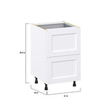 Hugo&Borg Rosemont 21-in W x 34.5-in H x 24-in D Glacier White 3-Drawer Base Fully Assembled Cabinet (Recessed Panel Style)