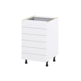 Hugo&Borg Rosemont 21-in W x 34.5-in H x 24-in D Glacier White 6-Drawer Base Fully Assembled Cabinet (Recessed Panel Style)