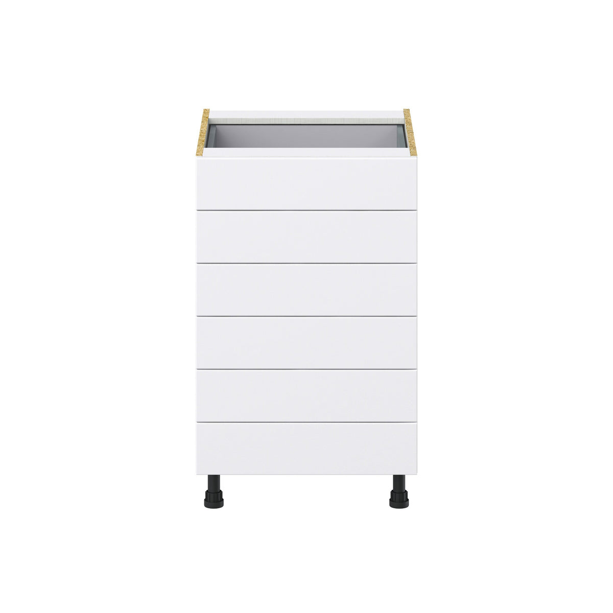 Hugo&Borg Rosemont 21-in W x 34.5-in H x 24-in D Glacier White 6-Drawer Base Fully Assembled Cabinet (Recessed Panel Style)