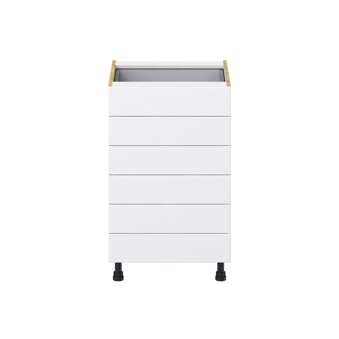 Hugo&Borg Rosemont 21-in W x 34.5-in H x 24-in D Glacier White 6-Drawer Base Fully Assembled Cabinet (Recessed Panel Style)